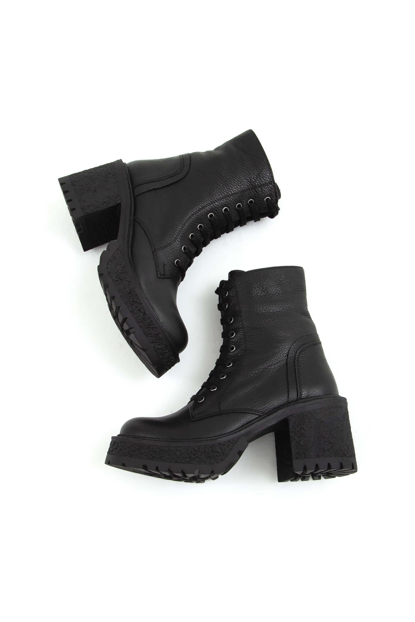 Tamer Tanca Tamer Tanca Kadın Hakiki Deri Siyah Casual Bot | FashFed Siyah - 3. görsel