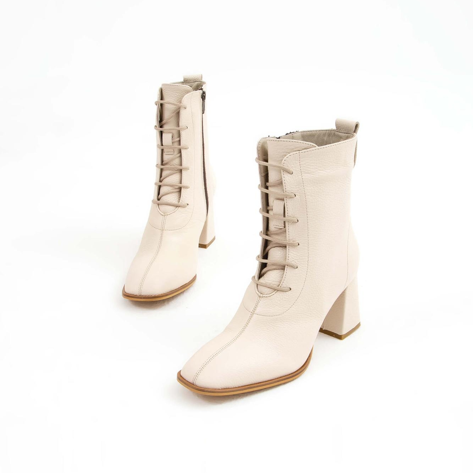 Tamer Tanca Kadın Hakiki Deri Bej Bot