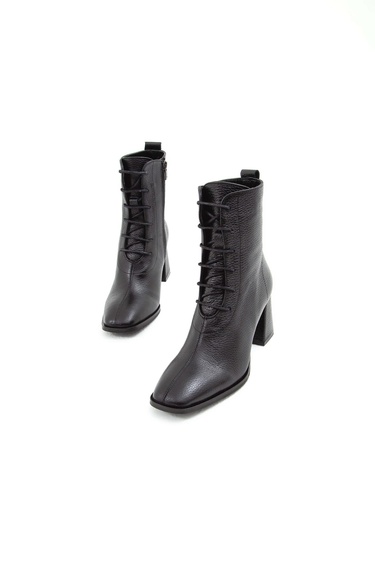  Tamer Tanca Kadın Hakiki Deri Siyah Bot