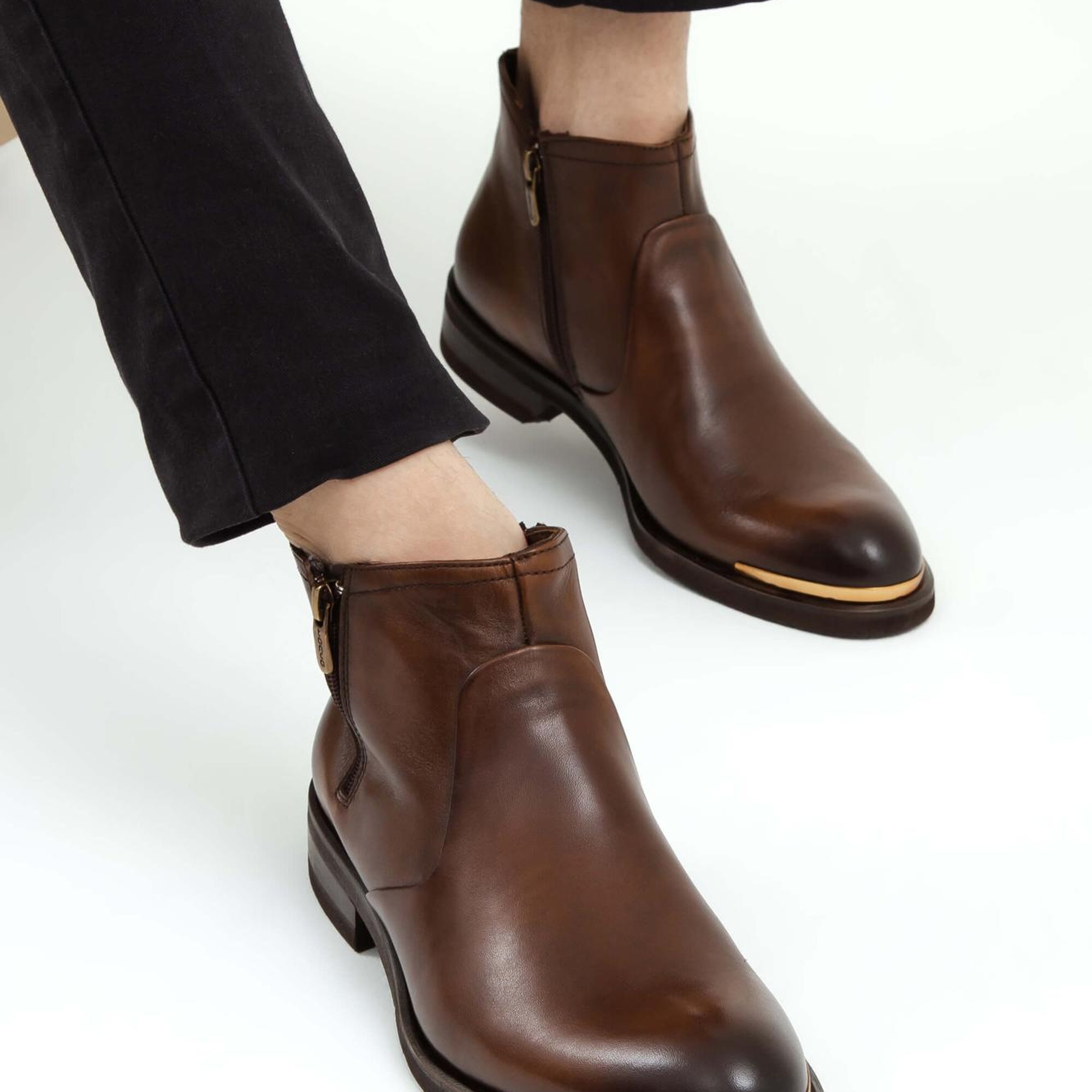 Tamer Tanca Erkek Hakiki Deri Kahverengi Klasik Bot