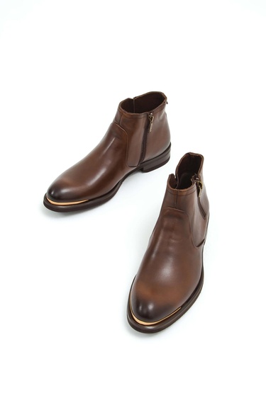  Tamer Tanca Erkek Hakiki Deri Kahverengi Klasik Bot