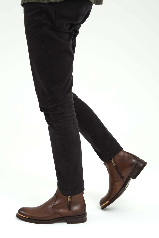  Tamer Tanca Erkek Hakiki Deri Kahverengi Klasik Bot