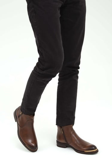  Tamer Tanca Erkek Hakiki Deri Kahverengi Klasik Bot