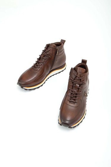  Tamer Tanca Erkek Hakiki Deri Kahverengi Casual Bot