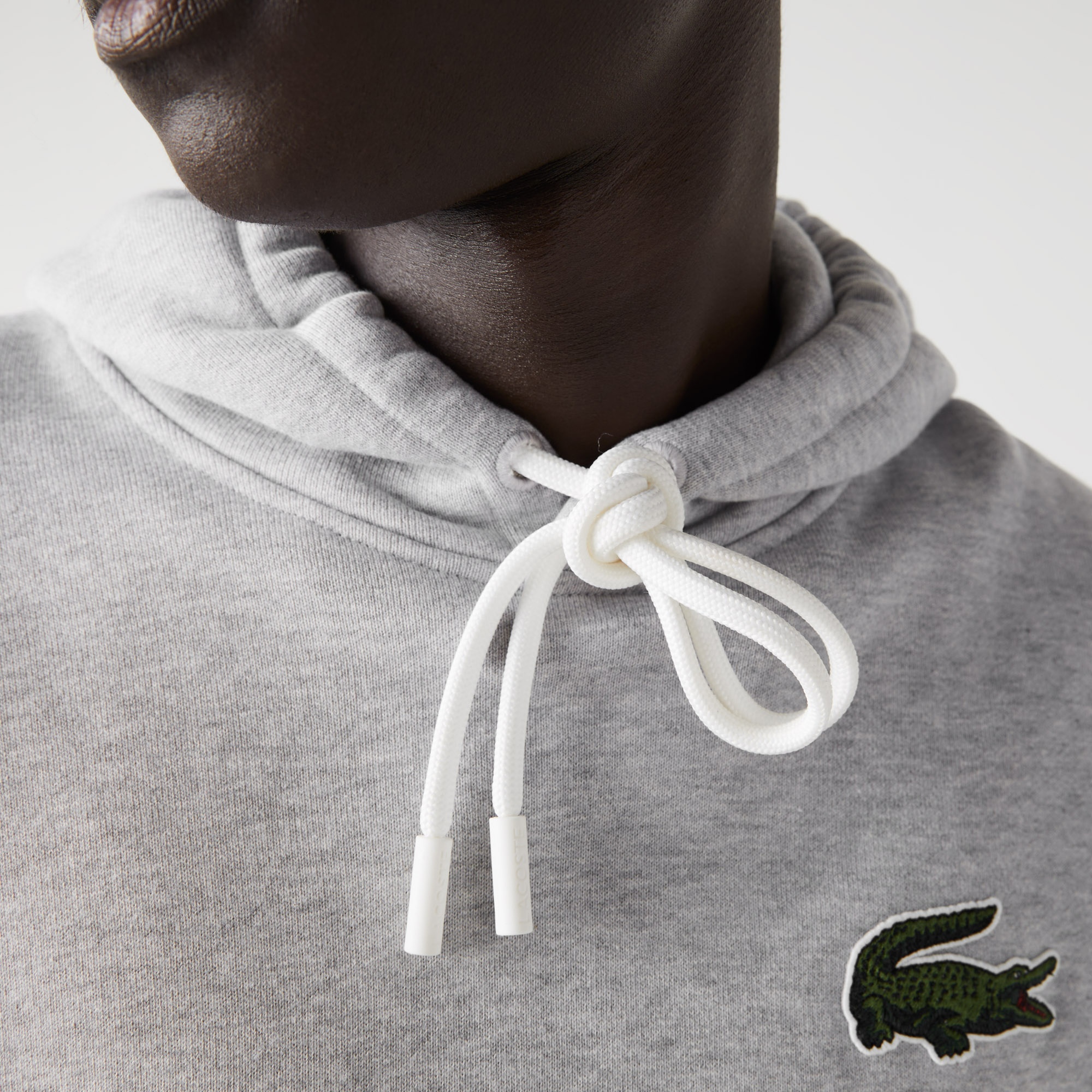 Lacoste Unisex Loose Fit Kapüşonlu Gri Sweatshirt