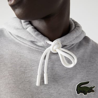  Lacoste Unisex Loose Fit Kapüşonlu Gri Sweatshirt