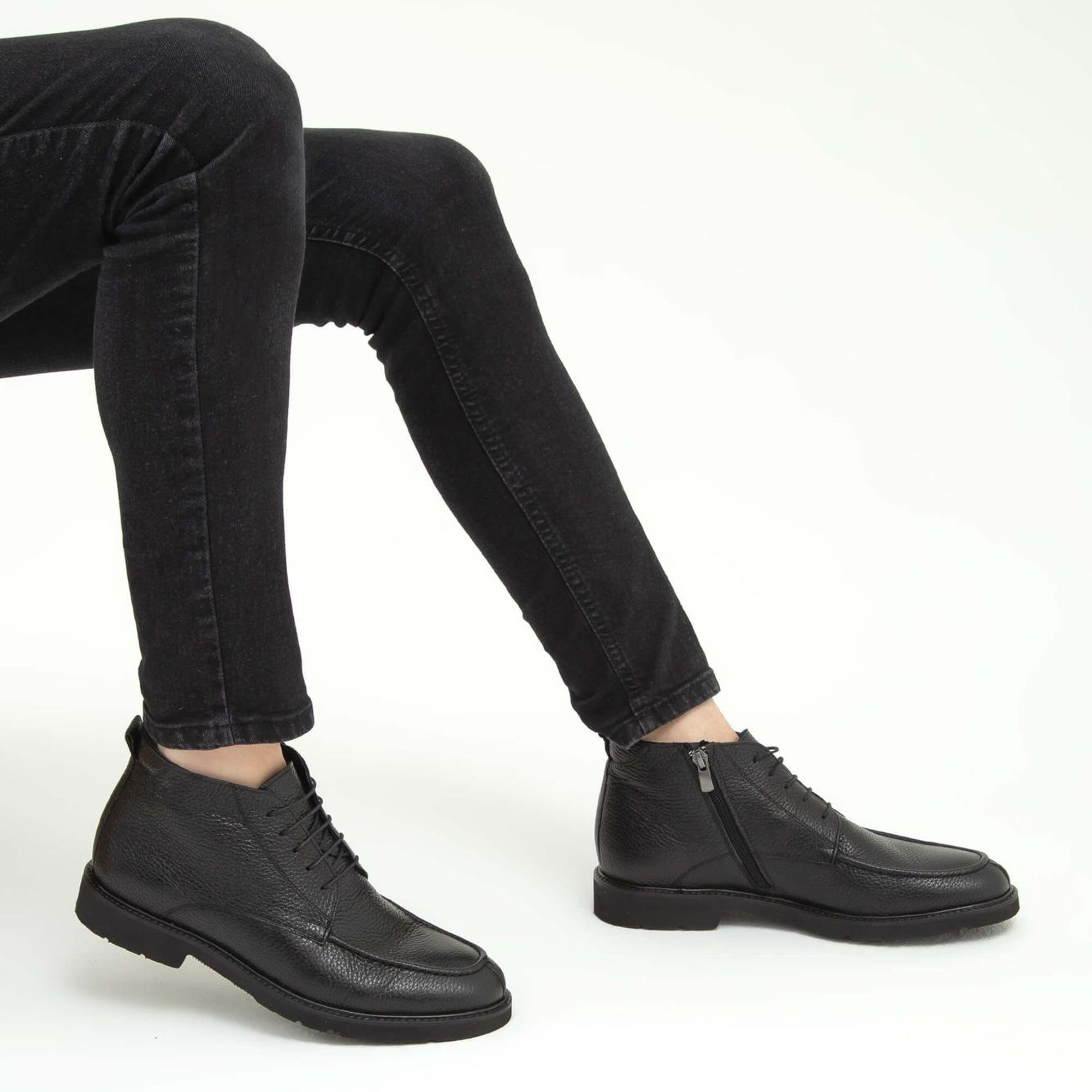 Tamer Tanca Erkek Hakiki Deri Siyah Klasik Bot