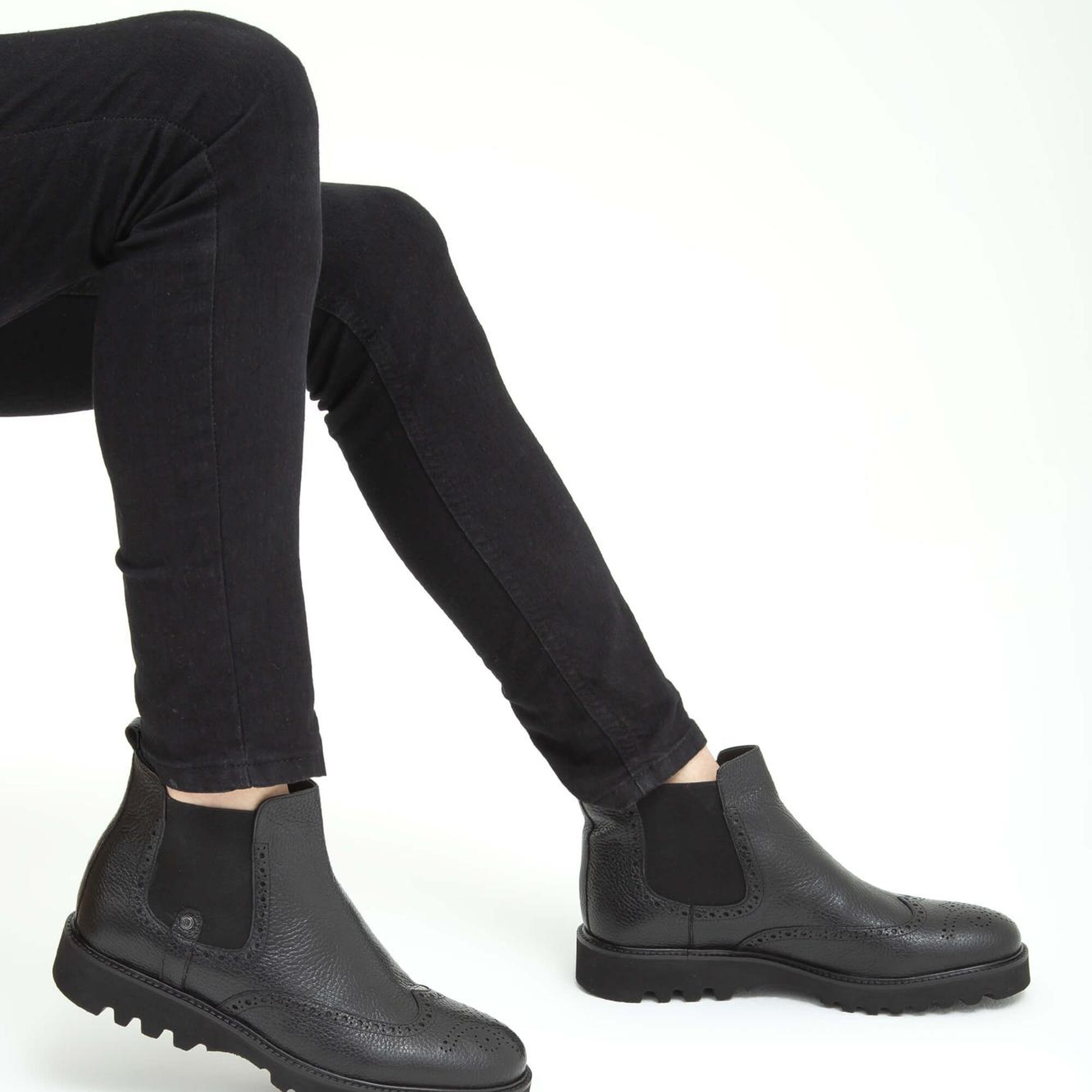 Tamer Tanca Erkek Hakiki Deri Siyah Klasik Bot