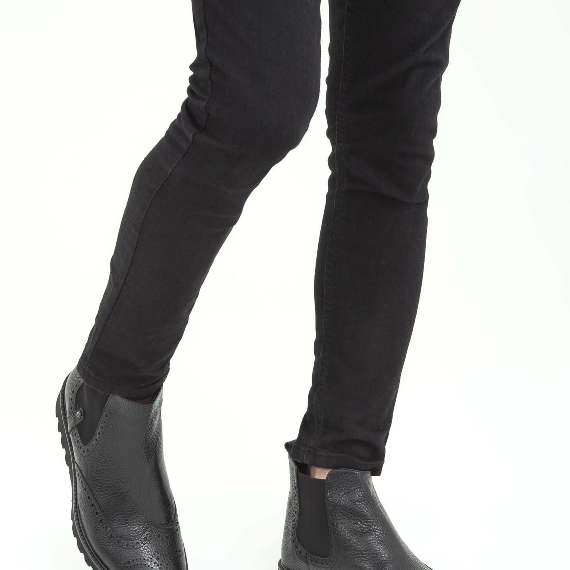 Tamer Tanca Erkek Hakiki Deri Siyah Klasik Bot