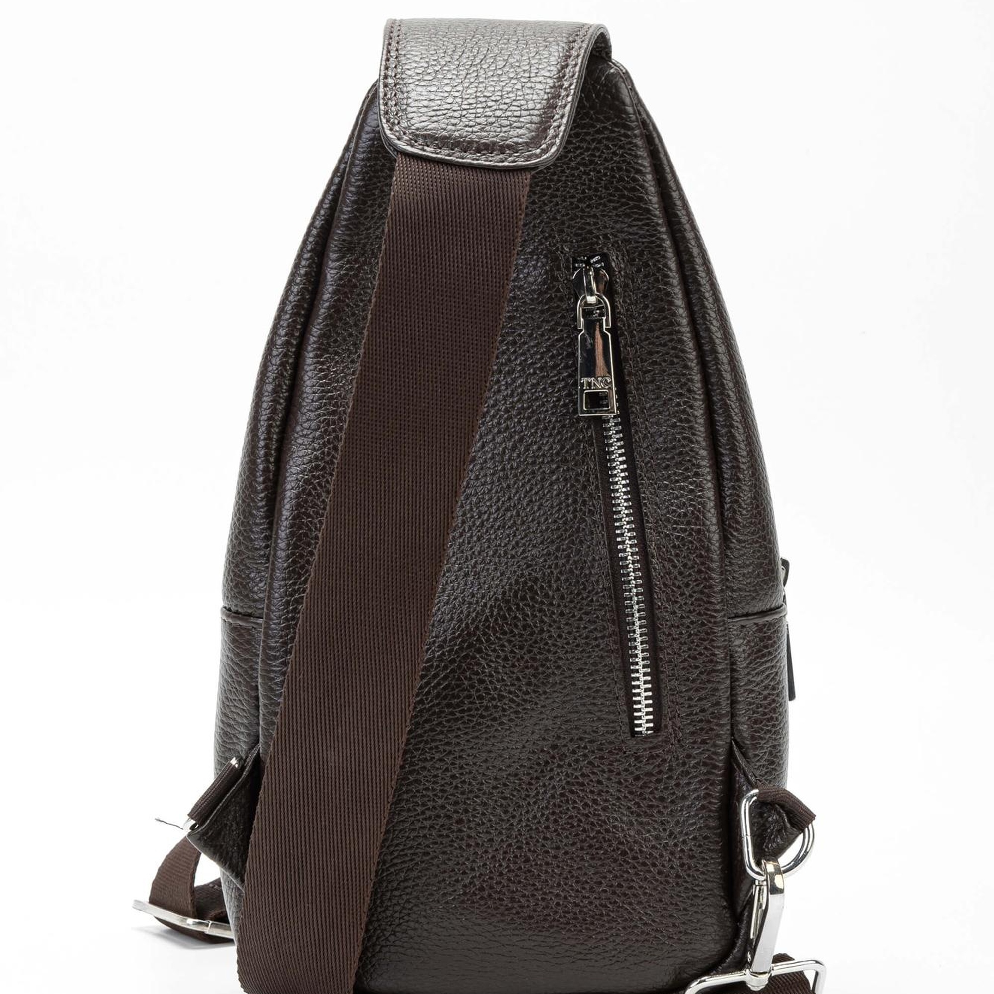 Tamer Tanca Erkek Hakiki Deri Kahverengi Body Bag Çanta