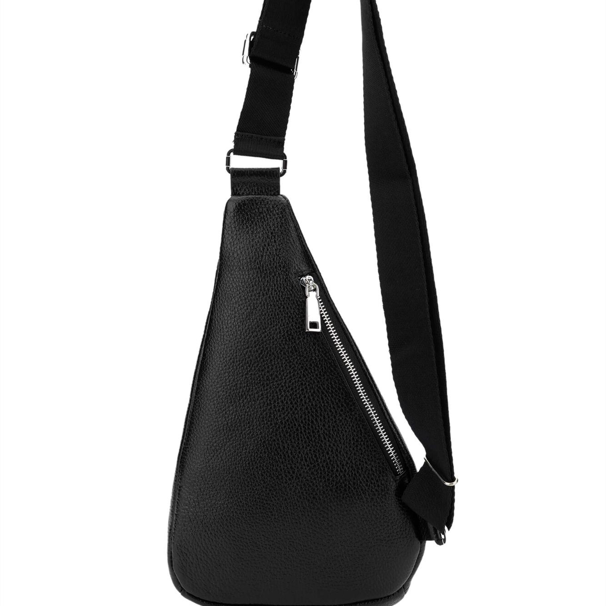 Tamer Tanca Erkek Hakiki Deri Siyah Body Bag Çanta