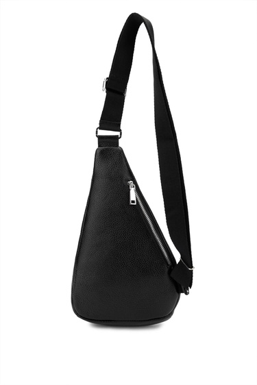  Tamer Tanca Erkek Hakiki Deri Siyah Body Bag Çanta