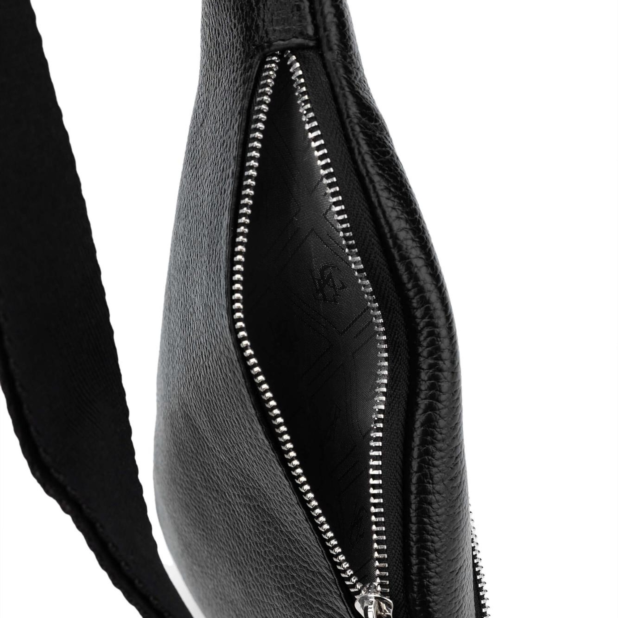 Tamer Tanca Erkek Hakiki Deri Siyah Body Bag Çanta