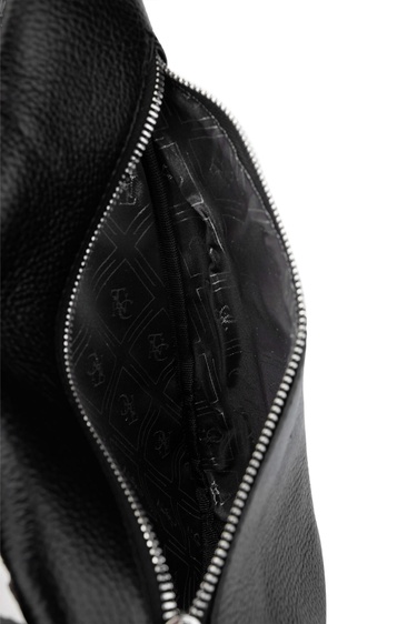  Tamer Tanca Erkek Hakiki Deri Siyah Body Bag Çanta