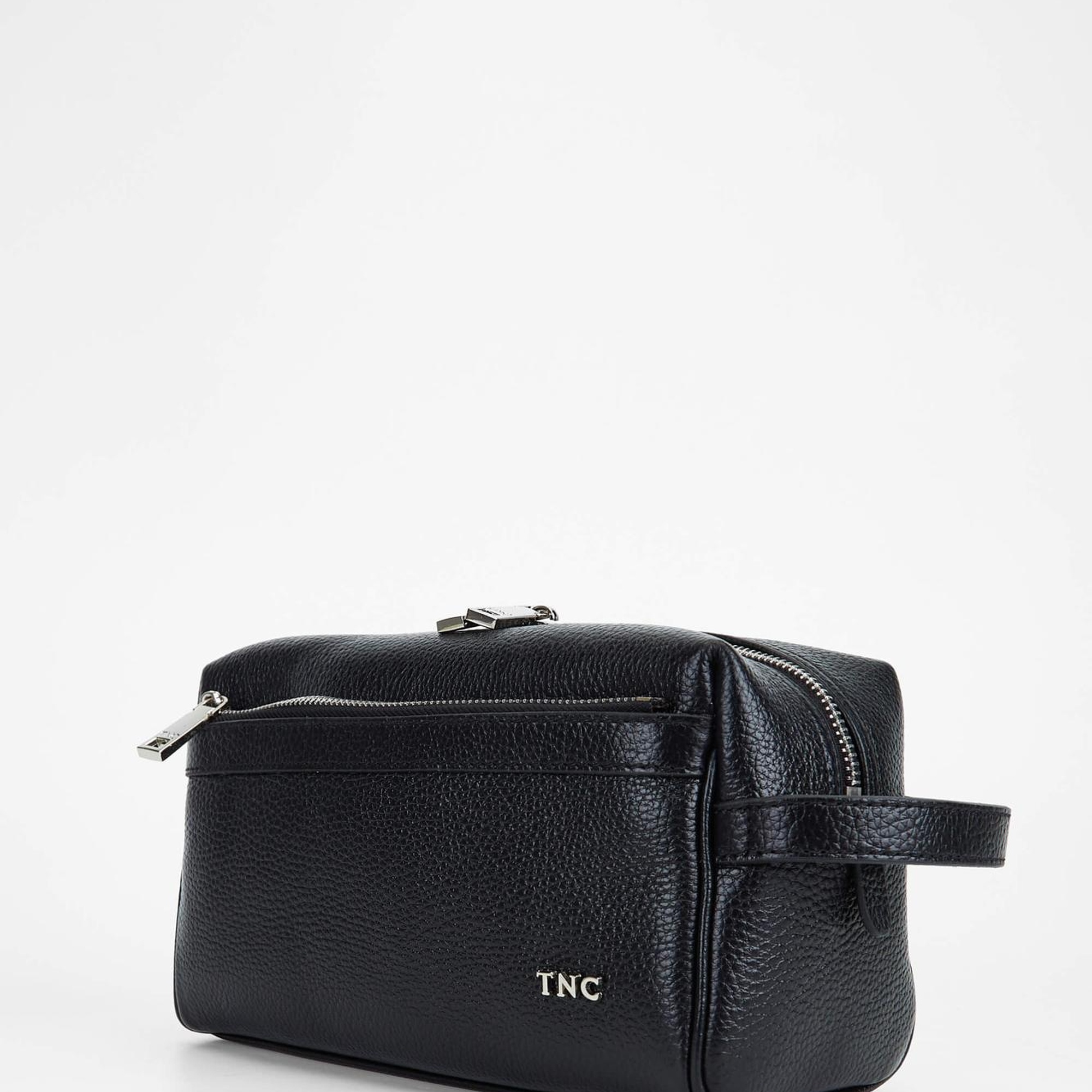 Tamer Tanca Erkek Hakiki Deri Siyah Traş Çantası