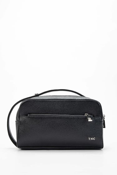  Tamer Tanca Erkek Hakiki Deri Siyah Traş Çantası