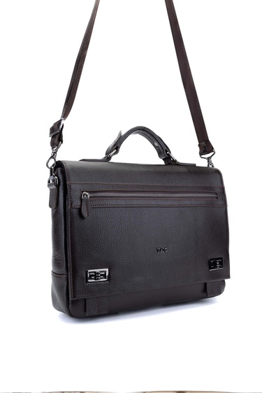  Tamer Tanca Erkek Hakiki Deri Kahverengi Evrak Çantası