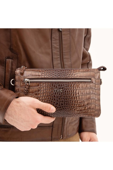  Tamer Tanca Erkek Hakiki Deri Ceviz El Çantası