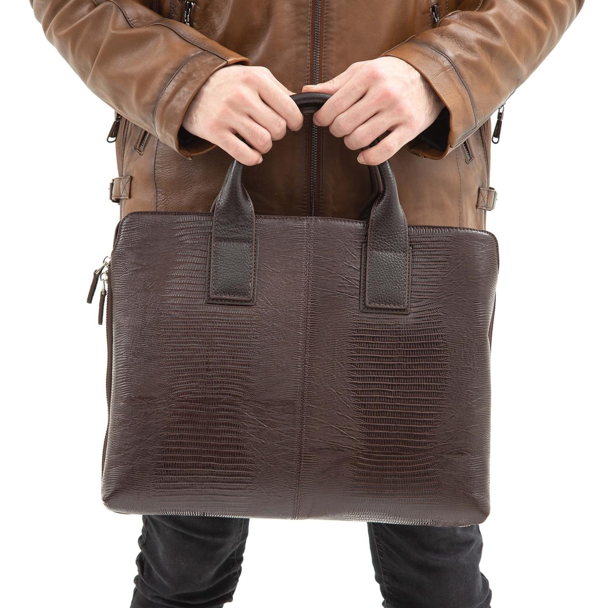 Tamer Tanca Erkek Hakiki Deri Kahverengi Evrak Çantası