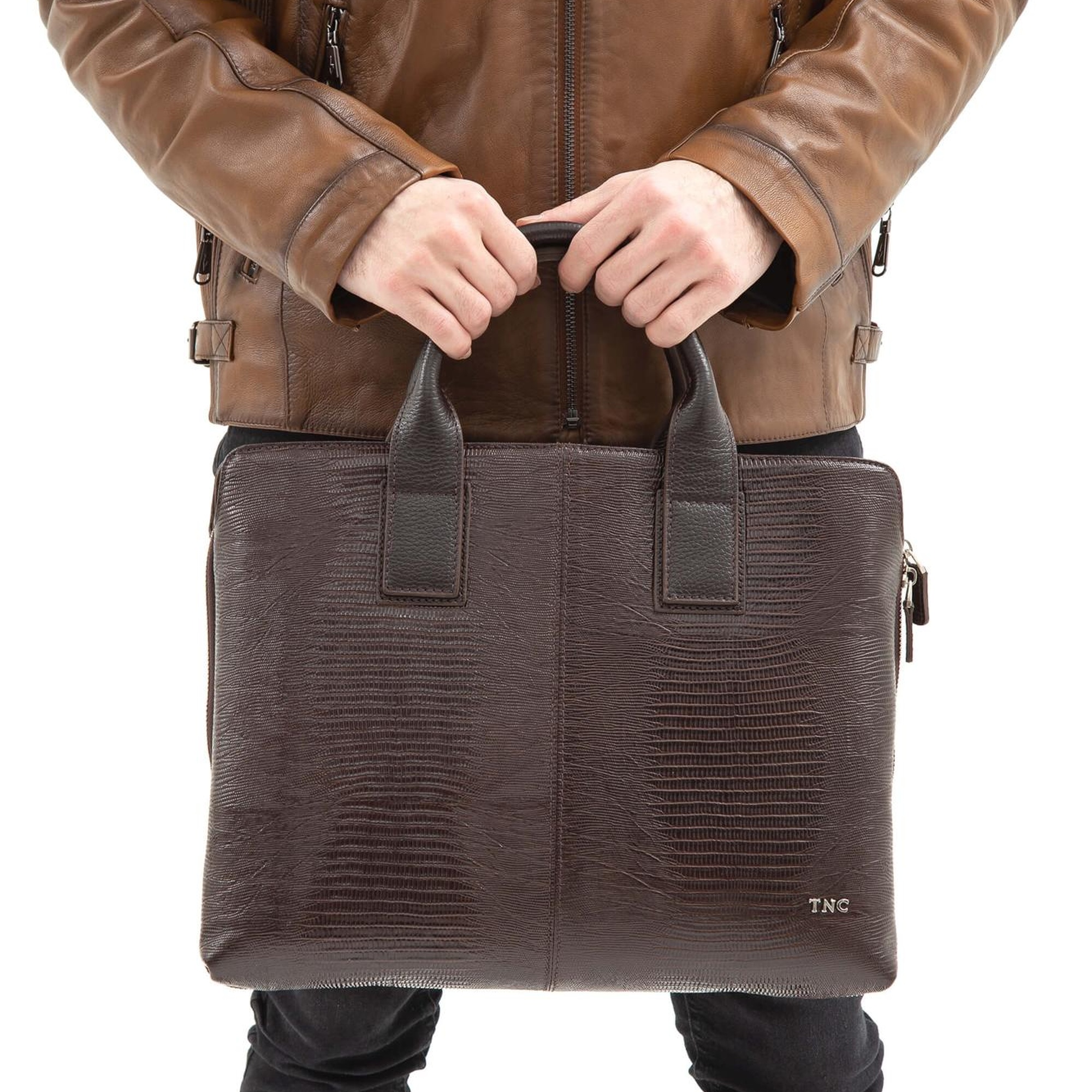 Tamer Tanca Erkek Hakiki Deri Kahverengi Evrak Çantası