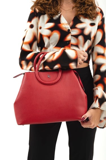  Tamer Tanca Kadın Hakiki Deri Kırmızı Omuz Çanta