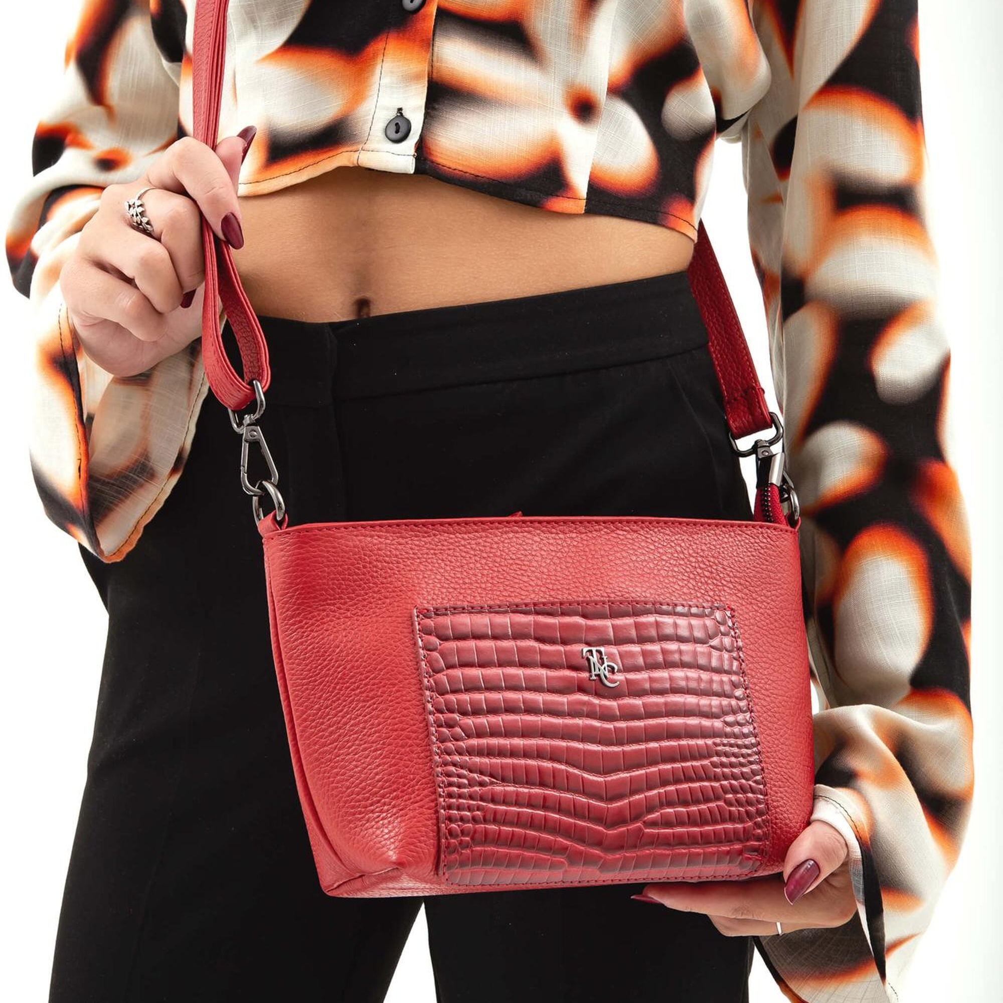 Tamer Tanca Kadın Hakiki Deri Kırmızı Omuz Çanta