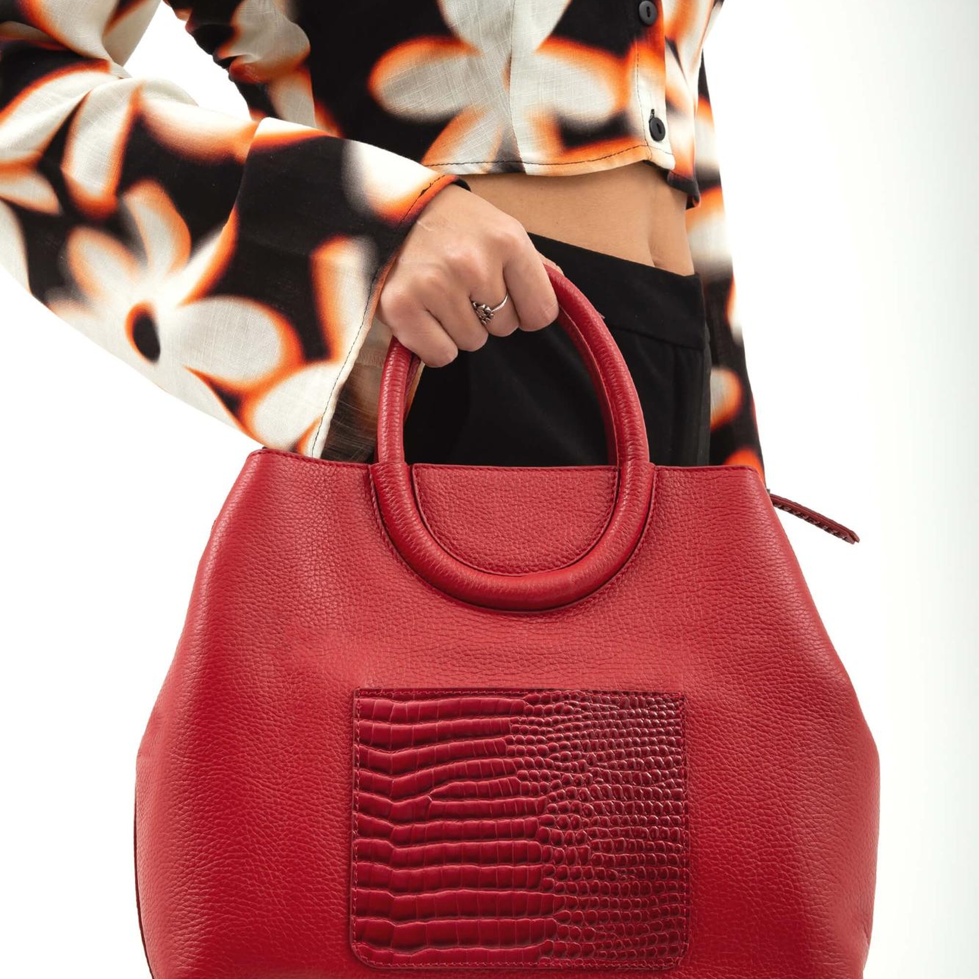 Tamer Tanca Kadın Hakiki Deri Kırmızı Omuz Çanta