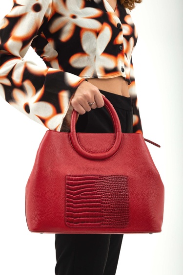  Tamer Tanca Kadın Hakiki Deri Kırmızı Omuz Çanta