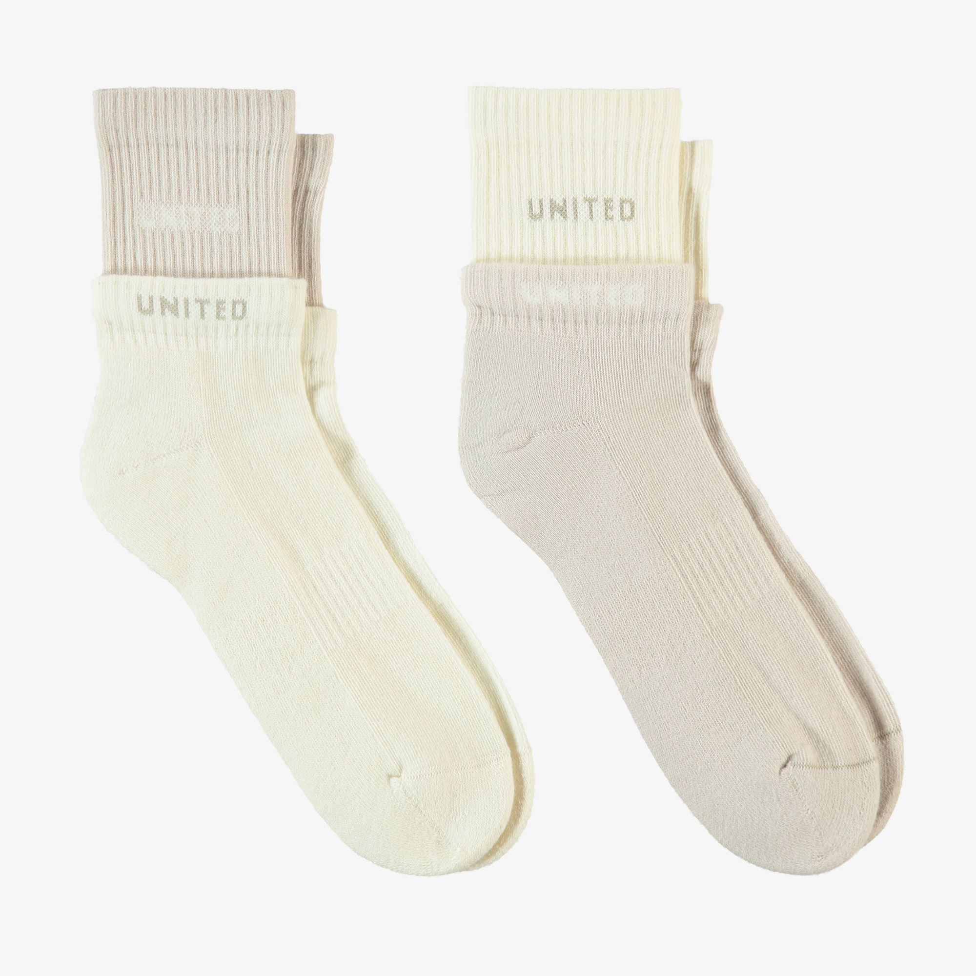  UNITED4 Street  Unisex Krem 2'li Çorap