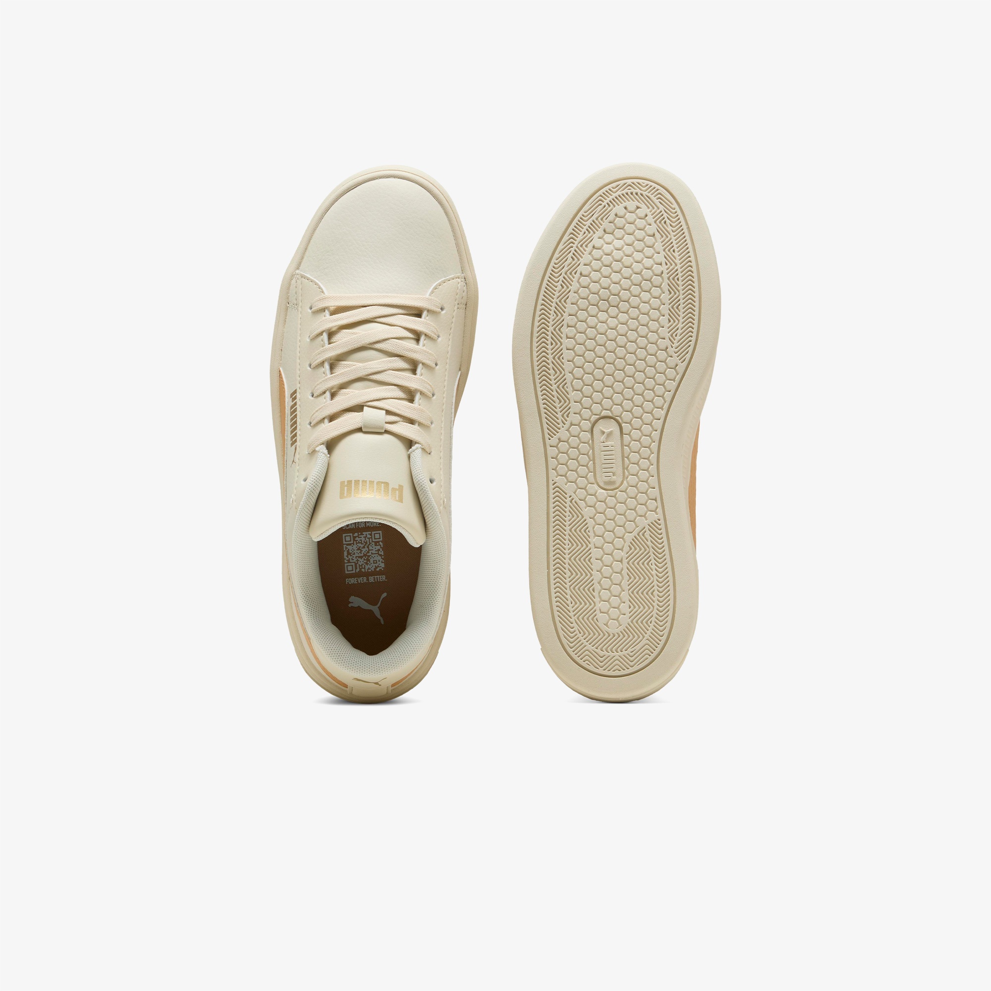 Puma Smash Platform Kadın Krem Spor Ayakkabı