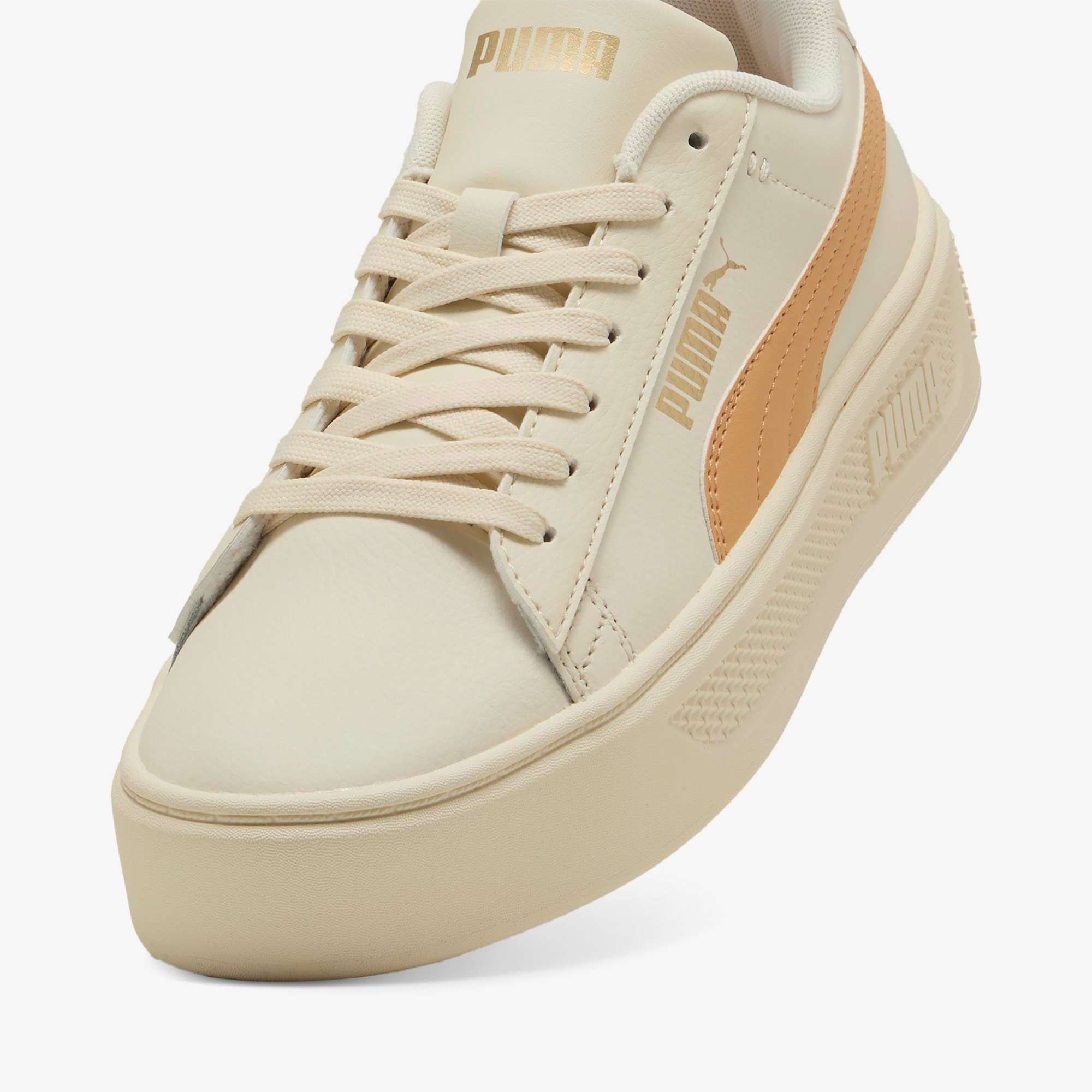 Puma Smash Platform Kadın Krem Spor Ayakkabı