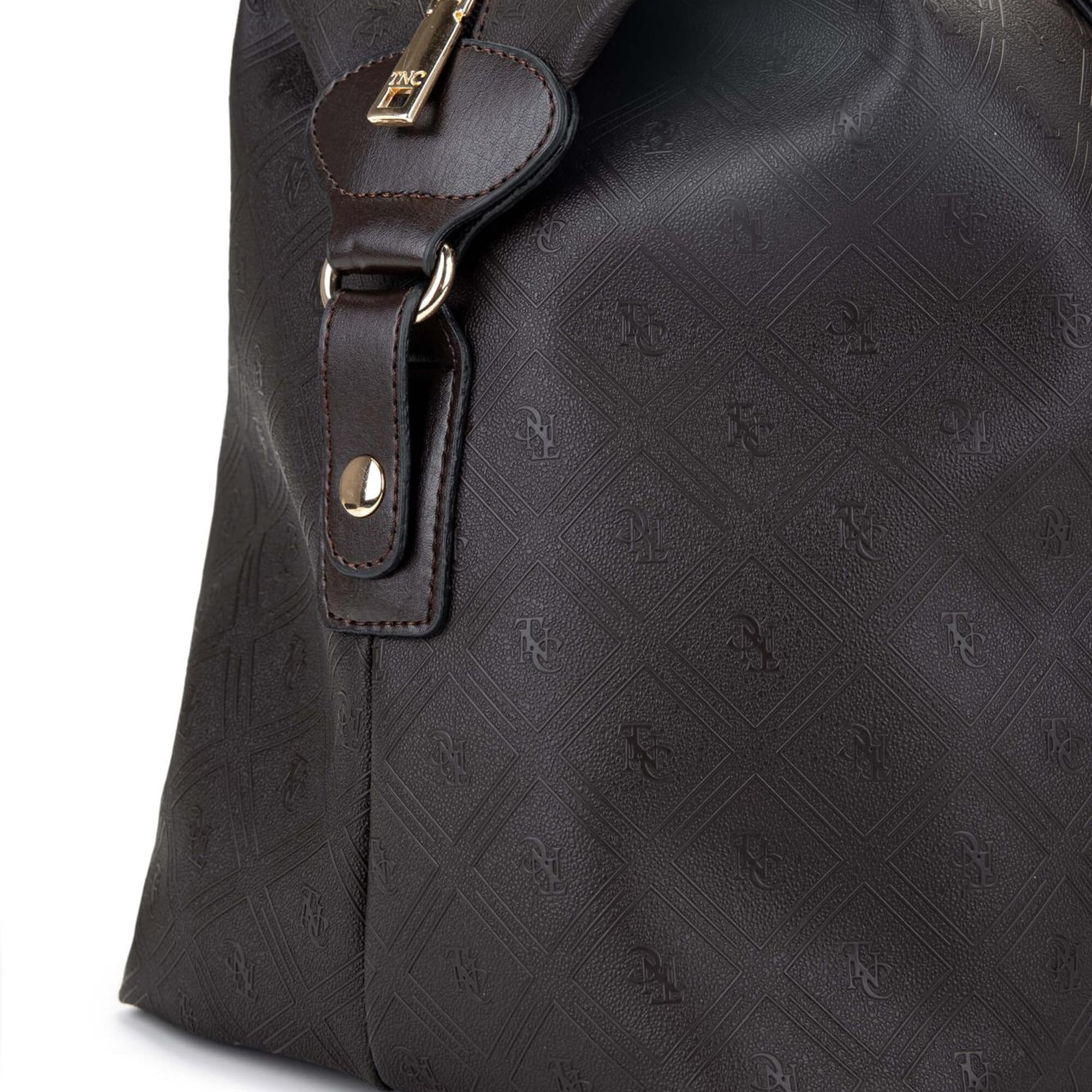 Tamer Tanca Kadın Vegan Kahverengi El Valizi Çanta