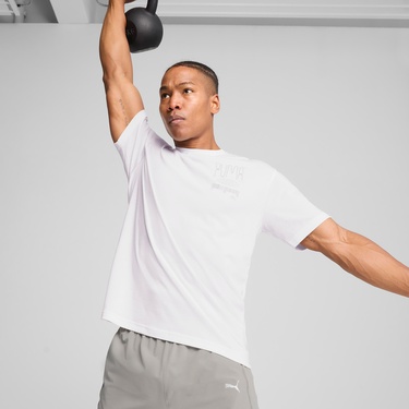  Puma Graphics Erkek Beyaz Antrenman T-Shirt