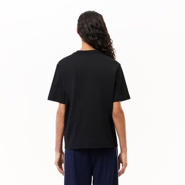  Lacoste Kadın Relaxed Fit Bisiklet Yaka Siyah T-Shirt