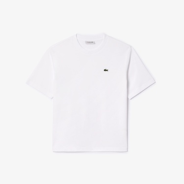  Lacoste Kadın Relaxed Fit Bisiklet Yaka Beyaz T-Shirt