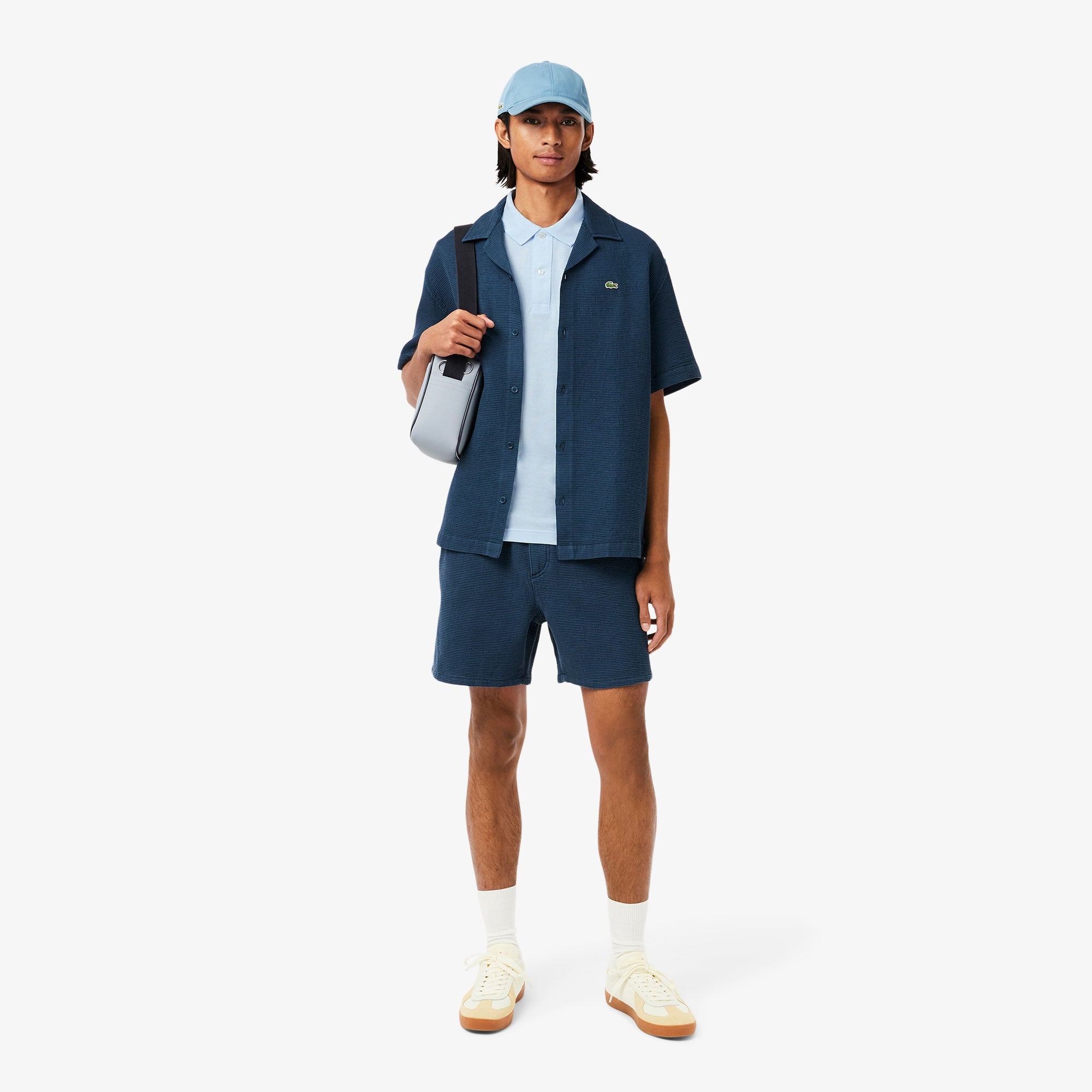 L.12.12 Erkek Slim Fit Polo Yaka Mavi Polo