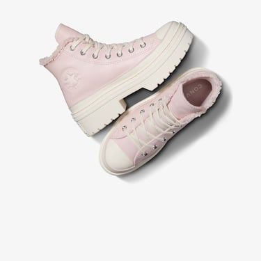  Converse Chuck Taylor All Star Lugged Heel Kadın Pembe Deri Platform Bot