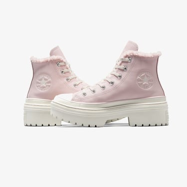  Converse Chuck Taylor All Star Lugged Heel Kadın Pembe Deri Platform Bot
