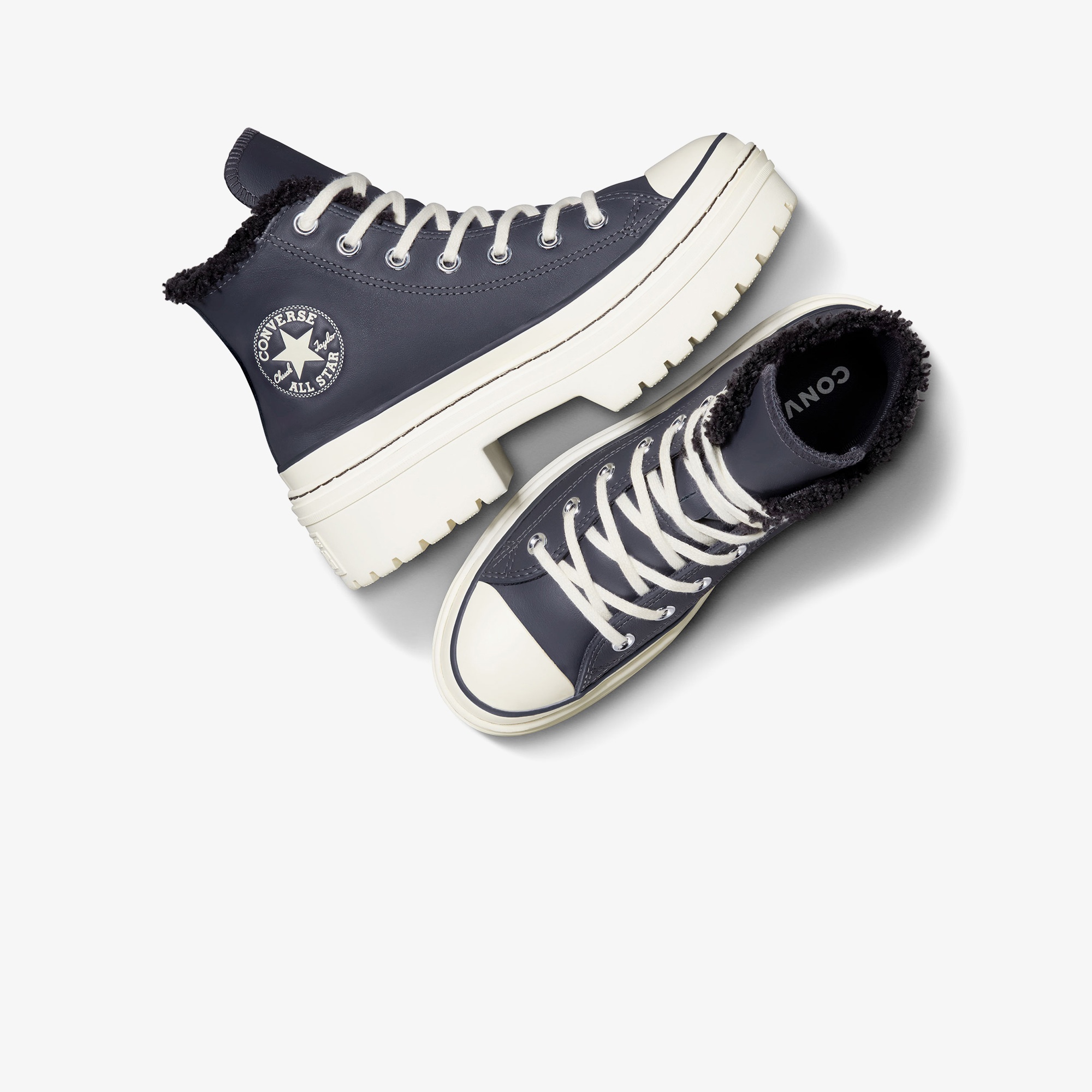 Converse Chuck Taylor All Star Lugged Lift Kadın Lacivert Deri Platform Bot
