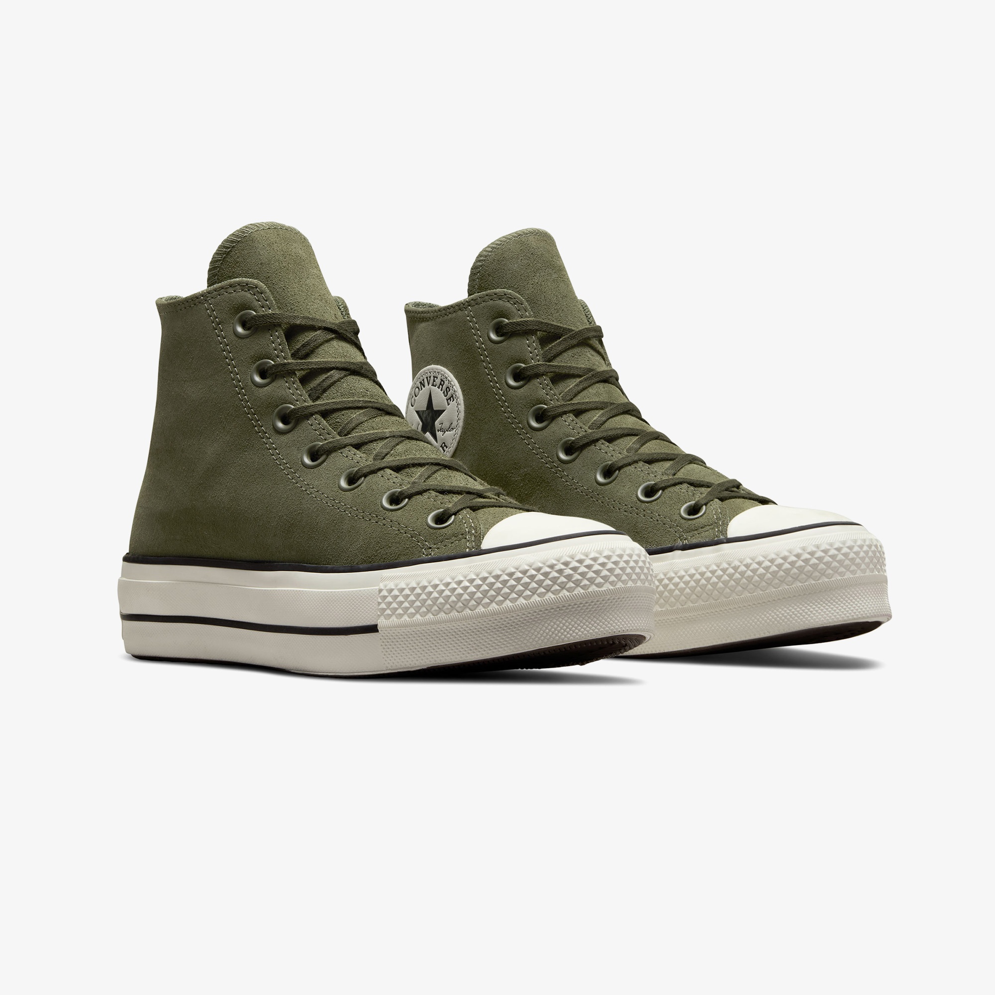 Converse Chuck Taylor All Star Lift Kadın Yeşil Süet Platform Sneaker