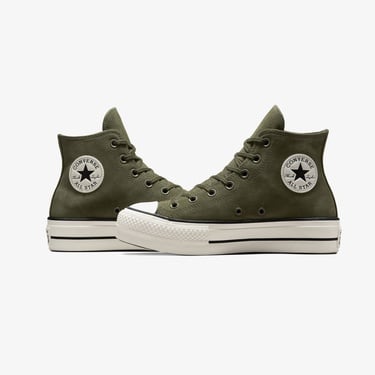  Converse Chuck Taylor All Star Lift Kadın Yeşil Süet Platform Sneaker