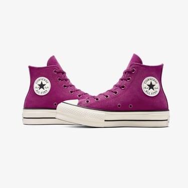  Converse Chuck Taylor All Star Lift Kadın Mor Süet Platform Sneaker