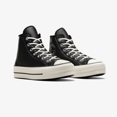  Converse Chuck Taylor All Star Lift Unisex Siyah Deri Platform Sneaker