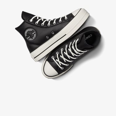  Converse Chuck Taylor All Star Lift Unisex Siyah Deri Platform Sneaker