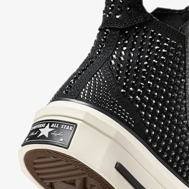  Converse Swarovski X Chuck 70 De Luxe Squared Unisex Siyah Platform Sneaker