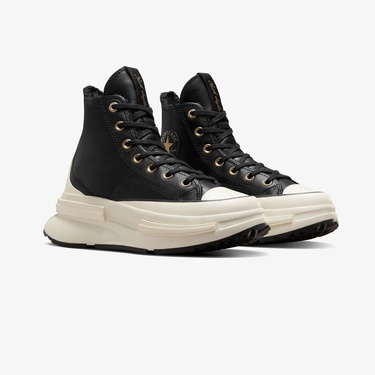  Converse Run Star Legacy CX Unisex Siyah Deri Platform Sneaker
