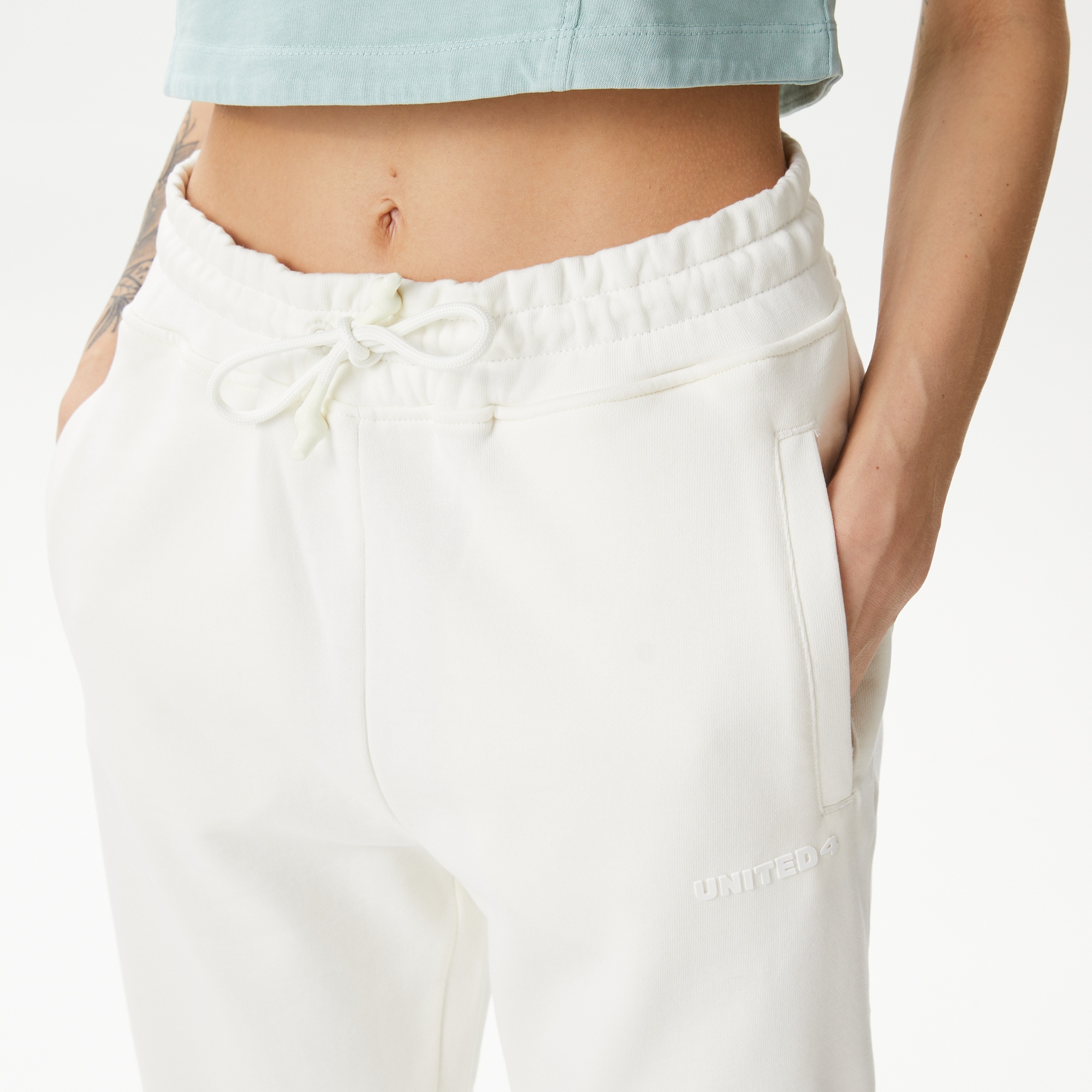UNITED4 Kadın Beyaz Eşofman Altı
