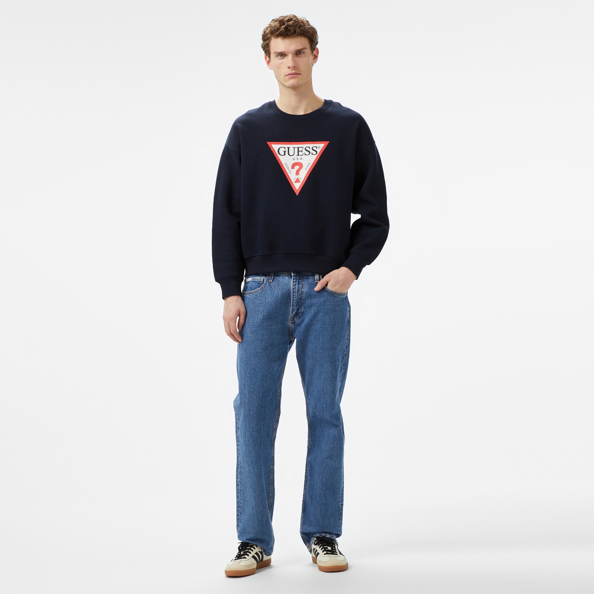 Guess Erkek Lacivert Sweatshirt