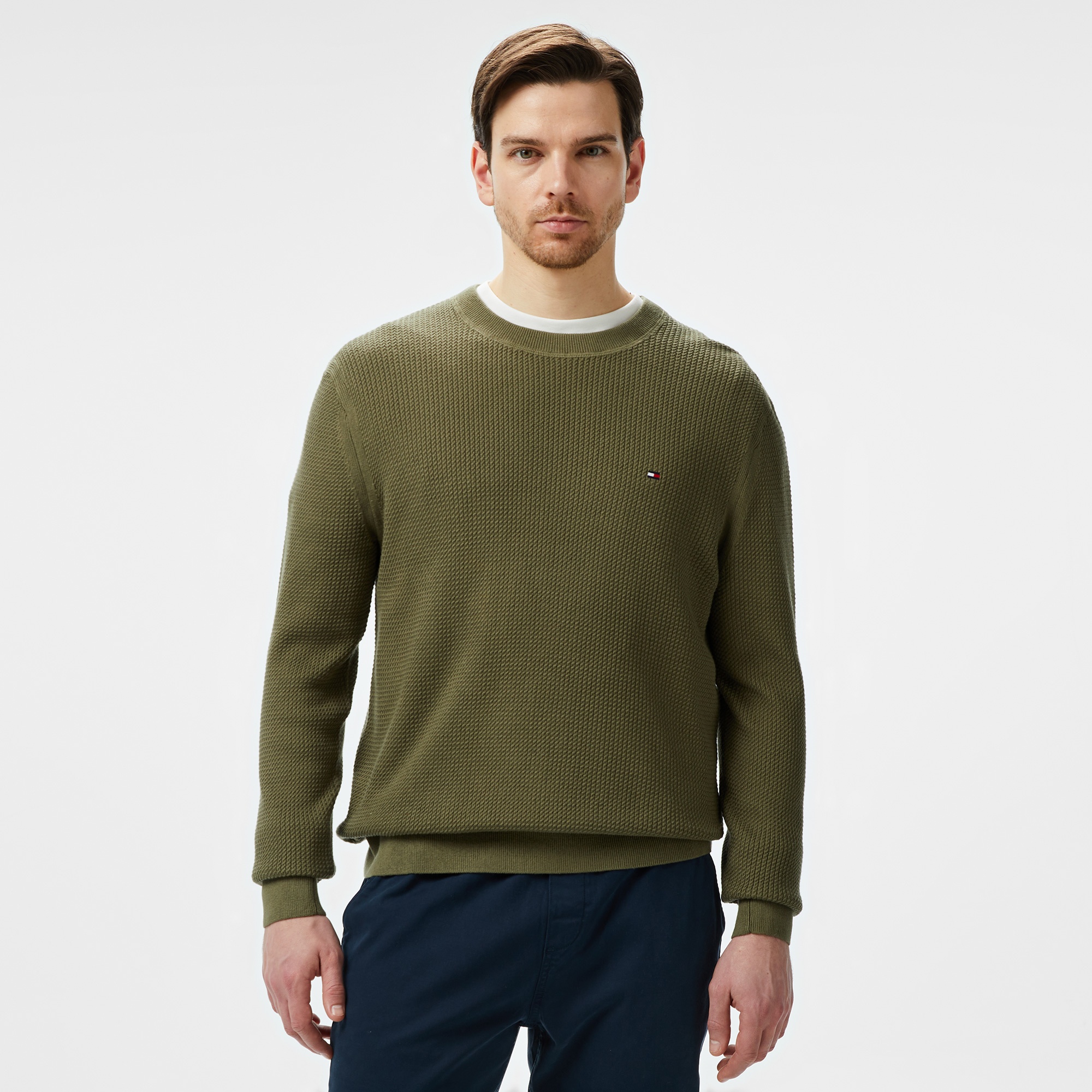 Tommy Hilfiger Erkek Yeşil Triko