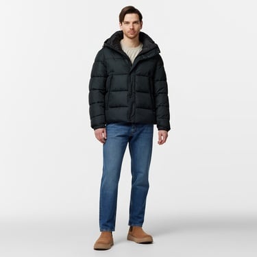  Boss Erkek Siyah Şişme Mont